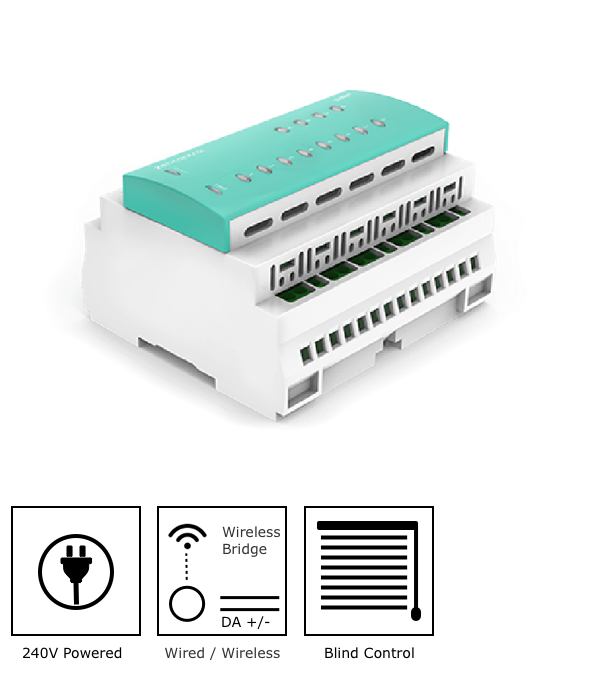 4 Channel DALI Blind Relay Controller, 2 x SPST + 2 x SPDT