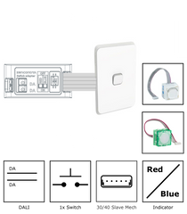 DALI-2 switch adapter for 30/40 Slave mech, Supports 1 Button with Indicator LED