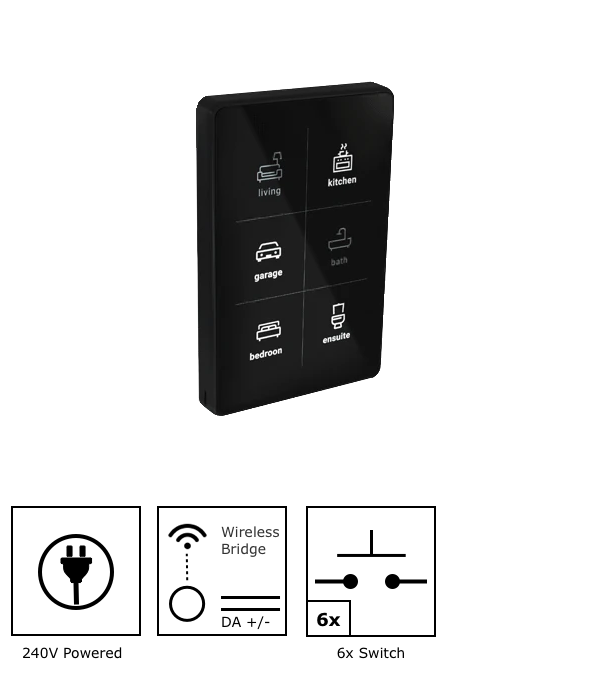 DALI-2 Smart Switch Touch Six-button Wired and Wireless - Requires Engraving