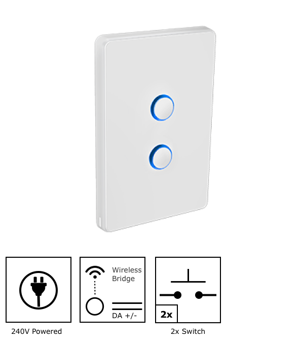 Two-button Smart Switch DALI-2 Wired and Wireless