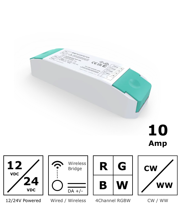 Retail - Smart PWM Field Dimmer 10A 4 Channel Wired and Wireless