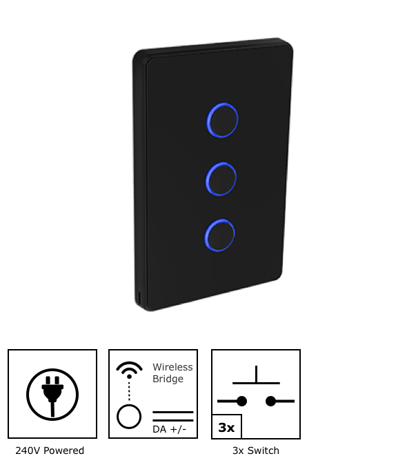 Retail - Three-button Smart Switch DALI-2 Wired and Wireless