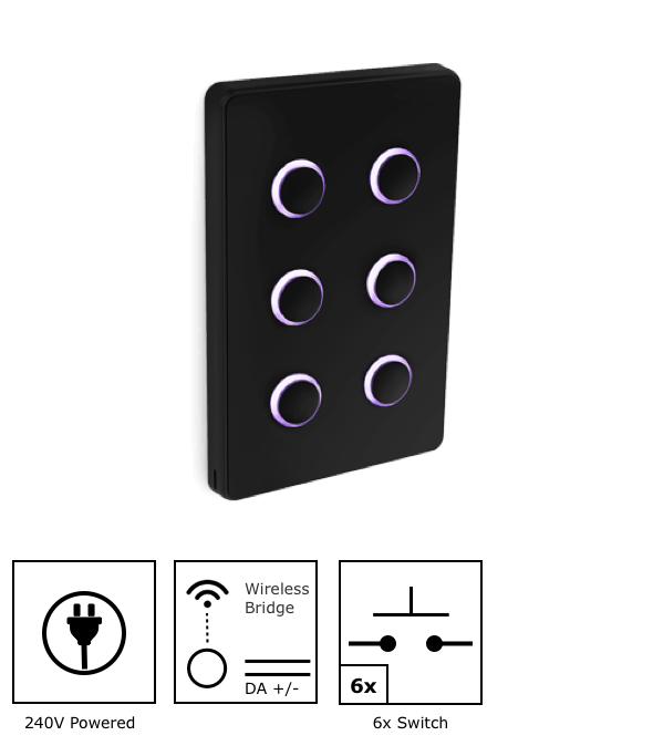 Retail - Six-button Smart Switch DALI-2 Wired and Wireless